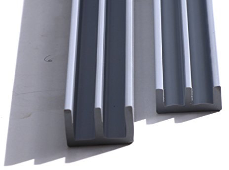 4mm Set Glasführungsprofile - Schiebetürprofile (200, grau)