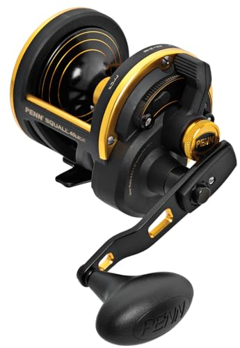Penn Squall Lever Drag 40LH Reel - Linkshand Multirolle zum Hochseeangeln, Meeresrolle, Angelrolle zum Meeresangeln