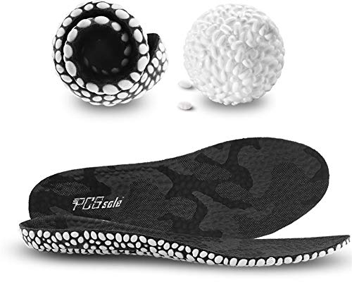 PCSsole Sport Einlegesohlen Fußbett Dämpfung Schuheinlagen für Arbeitsschuhe Laufschuhe Schuhe Komfort Gel Sohle Einlage für Damen und Herren, Schwarz, (EU 41-44).