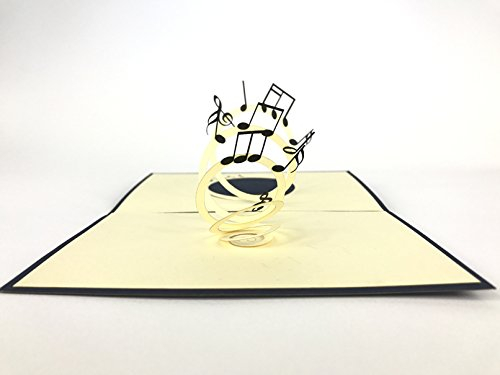 3D-Pop-Up-Grußkarte, Musiknoten, handgefertigt, Happy Birthday, Hochzeit, Jahrestag, Freundschaft, Frohe Weihnachten, Thanksgiving, Danksagung, Glück, Neujahr, Valentinstag, Rot