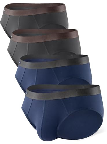 DAVID ARCHY Calzoncillos para Hombre Ropa Interior de Fibra de bambú con Bolsa Calzoncillos Ultra Suaves y Transpirables Pack de 4