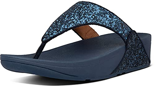 Fitflop Women's Lulu Glitter Toe-thongs Open Toe Sandals, Midnight Navy, 3 UK