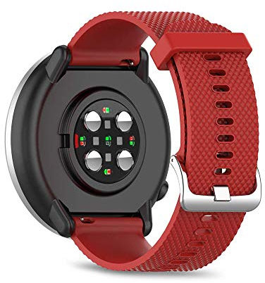SeaFicco 20mm Silikon Armband Sport Uhrenarmband Fitness Wechselarmband Ersatzband Uhrband Zubehör Kompatibel mit Polar Pacer/Ignite 3 /Ignite 2 /Ignite/Unite (Rot, S)