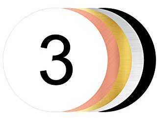 Signalétique.biz France - Plaque Gravée Boite Aux Lettres - Numéro de Maison à Personnaliser - Diamètre 6 cm - Blanc avec Écriture Noir