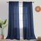 KOUFALL Marineblaue Vorhänge, 213 cm Länge, für Wohnzimmer, 2 Paneele, durchscheinende Stangentaschen, Kunstleinen, maskulin, nautische Vorhänge für Jungen-Schlafzimmer, 132 x 213 cm lang, Indigo