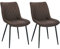 WOLTU Esszimmerstühle 2er Set, Küchenstühle, Wohnzimmerstühle, Polsterstühle mit Rückenlehne, für Esszimmer, Küche, Wohnzimmer, Büro, Sitzfläche aus Stoffbezug, Metallbeine, Dunkelbraun BH248dbr-2