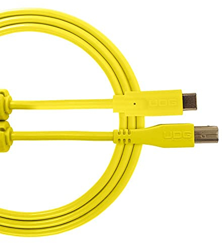 UDG GEAR U96001YL Cavo USB 2.0 (C-B) - Cavo audio ad alta velocità ottimizzato USB 2.0 C a B, giallo, 1,5 metri