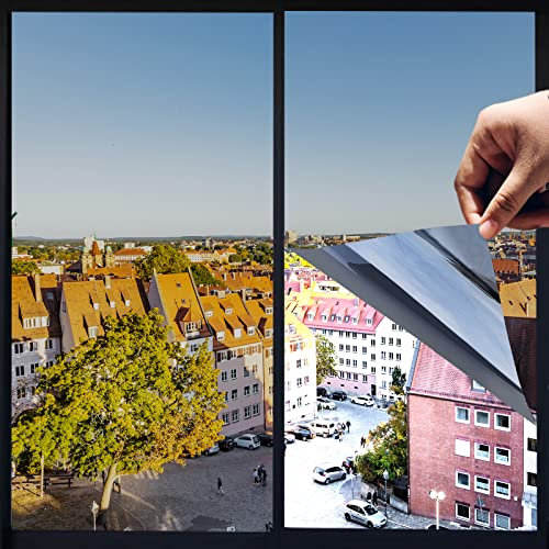 xiawei One Way Fensterfolie Sichtschutz Hitzeregulierung Fensterfolie Reflektierende Spiegelfolien Tagfahrlicht Fenster Tönung für Home Office Wohnzimmer Eisgrau 70 cm x 180 cm