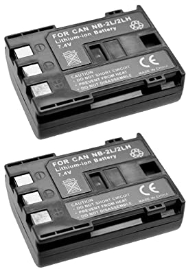 2X Trade-Shop Kamera Li-Ion Akku 1000mAh für Canon Digital Rebel XT Elura 40MC 50 60 65 70 80 85 90 IXY DV3 / DV5 40-MC IXY DV-3 DV-5 EOS 350D EOD 400D