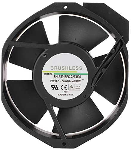 ASHATA 220V 172 x 150 x 38mm Fan Dual Ball Bearing Case Fan 2700 RPM Cooling Fan 176.5CMF Fan Big Airflow for Ventilation, IT, Machinery PSU Server Garage Fan Replacement