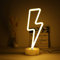 LED Lightning Shaped Neon Signs Lights Batteriebetrieben/USB Powered Warm White Art LED Dekorative Nachtlichter Tischdekoration für Wohnzimmer Büro Weihnachten Geburtstag Hochzeit Dekoration
