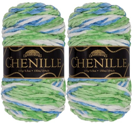 JubileeYarn Chenille Yarn - Worsted Polyester - 100g/Skein - Annwn - 2 Skeins