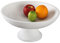 Folkulture Wood Fruit Bowl or Decorative Pedestal Bowl for Table Décor, Wooden Fruit Bowl for Kitchen Counter or Farmhouse Christmas Centerpiece, 12-inch Large Bowls for Breads, Mango Wood (White Rib)