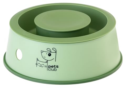 Vigar - Comedero Perros y Gatos - Modelo 3 en 1 - Cuenco, Bebedero y Vaso Medidor - 24,7 x 24,7 x 9 cm - Colección Pets Club - Antideslizante - Verde