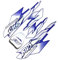 Für Yamaha BWS 100 Blau Roller Ganze Körper Verkleidung Aufkleber Aufkleber 1 Set Motorrad Dekorative Emblem Reflektierende Abzeichen
