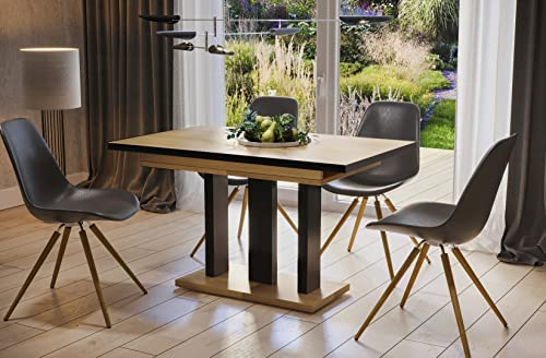 Endo-Moebel Esstisch Appia 130cm - 210cm erweiterbar ausziehbar Säulentisch Küchentisch Spezial (Natur Eiche)