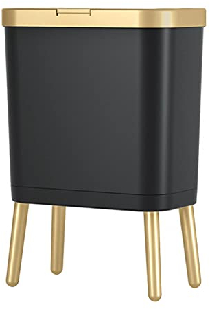 MagiDeal Poubelle Moderne Couvercle De Presse Haut Pied, Poubelle Étroite De Grande Capacité, Ménage De Luxe, Corbeille À Déchets, Poubelle Pour Extérieur Chambre Salle De Bains