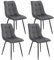 Juskys Esszimmerstühle Blanca 4er Set - Samt Stühle gepolstert - Stuhl für Esszimmer, Küche & Wohnzimmer - modern, belastbar bis 120 kg Dunkelgrau
