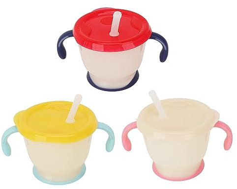 Vaso con Pajita para bebé, Taza de Entrenamiento a Prueba de Derrames de Gran Capacidad de 150ml, 3 uds.