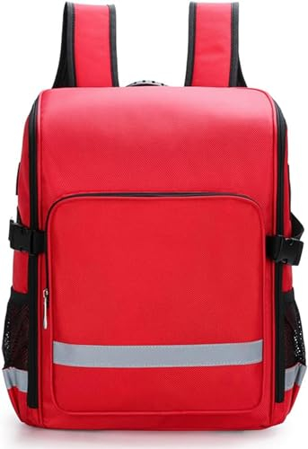 CUSMA Erste Hilfe Tasche Leer, Notfall Überlebens Trauma Rucksack, Für Physiotherapeuten, Sanitäter, Medizinisches Fachpersonal,Rot