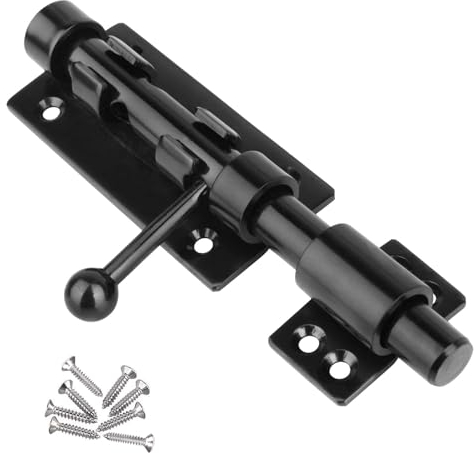 Laufriegelriegel mit Vorhängeschloss Loch, 16 cm Abschließbare Türriegel 304 Edelstahl, Bolzenriegel Riegel mit Befestigungsschrauben