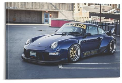 BPQN Rennwagen-Poster 911 RWB Supercar Sportwagen, dekoratives Gemälde, Leinwand-Kunstbild, 40 x 60 cm