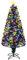 VINGLI Albero di Natale artificiale pre-illuminato in fibra ottica con luci LED multicolore, 130 rami, decorazione a stella, piccolo albero di Natale con luci, decorazione per interni e casa (verde)