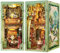 Cutefun Kit de diorama de librería, de madera, miniatura para montar tú mismo, decoración para tu estante de libros, kit de modelado con luces LED, Panda