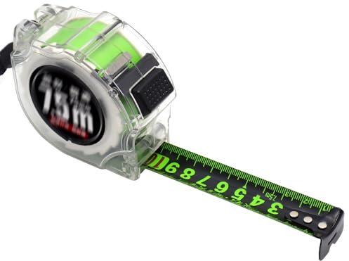 Aoyswuz Metre Ruban 7.5m * 25 mm Affichage Simple Face Auto Lock Unité Métrique Ruban à Mesurer à Boîtier Transparent pour Diverses Mesures Planes