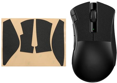 kwmobile Mouse Grip Tape Compatible with Razer DeathAdder V2 X Grip Tape - Non-Slip Faux Leather - Black