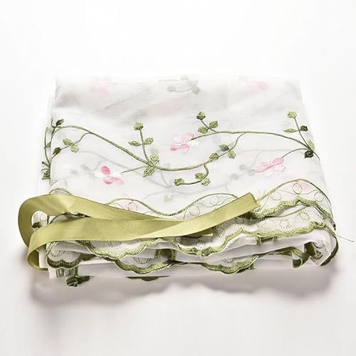 MZPOZB Bindegardine Stickerei Blume Weiß Spitze Gardinen Prinzessin Tüll Vorhänge for Wohnzimmer Schlafzimmer Bay Fenster Tür Küche Kurze Vorhänge Gardinen