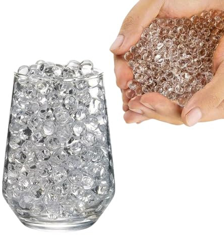 Gardlov Hydrogel Kugeln für Topfpflanzen und Blumenvasen 10000 Stück Feucht ca 5 Liter Bewässerungssystem Dekoration Transparent Wasserperlen Water Beads 24750