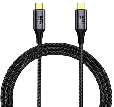PremiumCord USB4™ Typ C Verbindungskabel, Thunderbolt 3, 8K@60Hz, Datenkabel UltraSpeed bis zu 40Gbit/s, USB Typ C Stecker, Schnellladung bis zu 240W, Farbe, Länge 0,8m