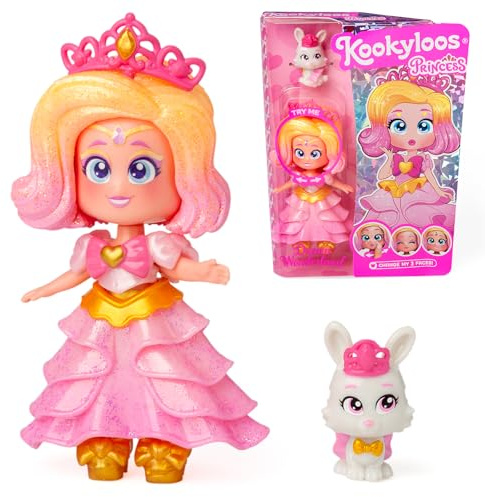 KOOKYLOOS Princess Series DREAM WONDERLAND - Collectable doll from the Princess series Contains 1Kookyloos doll,1 set of princess themed clothes and shoes,1 accessory and 1 pet,1doll,3 different faces