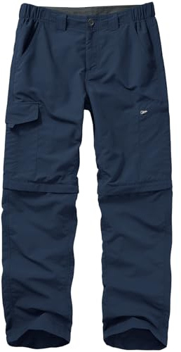 mosingle Walking Hiking Trousers Mens, Safari Zip Off Lightweight Quick Dry Convertible Travel Fishing Cargo Breathable Outdoor Pants #6226-Royal Blue-34
