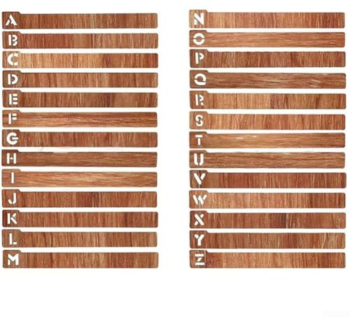 Schallplatten-Trennblätter aus Holz, alphabetisch A-Z, horizontale Trennwände für Alben, CDs, DVDs, Medien, Bücher, Regal, Aufbewahrung, 26 Stück
