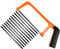 Junior Hacksaw – Small Hack Saw for Metal, Plastic, Wood & PVC – Mini Adjustable Angle Hacksaw with 20cm Blade, Lightweight Hand Tool for DIY, Beginners, and Home Projects (Orange)
