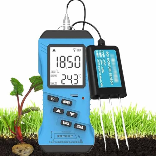 PixCy Medidor Digital De Suelo 7 En 1, Sensor De Alta Precisión Npk Ph EC Humedad Temperatura Humedad, Prueba De Fertilidad del Suelo con Pantalla LCD para Jardín, Granja E Invernadero.