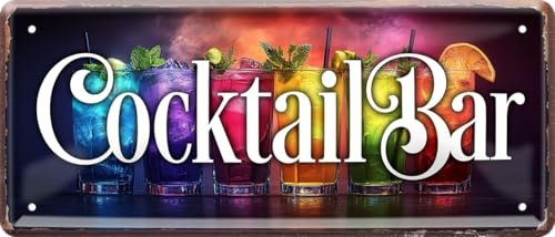 schilderkreis24 blechschild 28x12 cm – spruch cocktailbar – bar deko geschenkidee