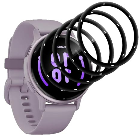 Jaavkkma Schutzfolie für Garmin Vivoactive 5 Panzerglas [4 Stück], HD Transparent/Anti-Kratzer Panzerfolie, 3D Curved PMMA Komposit Displayschutzfolie für Garmin Vivoactive 5