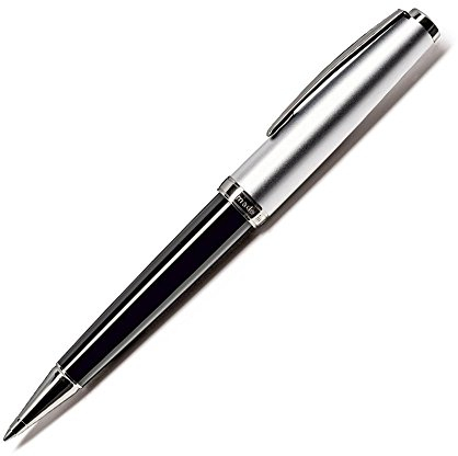 CLEO Classic Metall schwarz +++ Drehkugelschreiber, Mine: SCHWARZ +++ palladinierte Zierringe und Clip +++ HAND MADE IN GERMANY