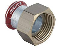'Geberit Mapress ACE. Carbon Verbindungsstück 2 Teile Mutter Messing, Durchmesser 28 mm 1.1/4 verzinkt