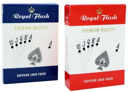 Cartamundi 106889904 Royal Flush Standard Spielkarten (2 Stück, rot/weiß/blau)