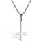 JewelryWe Schmuck Herren Damen Halskette, Edelstahl Umgekehrt Upside Down Kreuz Anhänger mit 55cm Kette, Silber