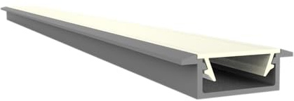 LED-Gigant 3 x LED Aluminium EinbauProfil A1F Subra LED Profil 2m für LED Streifen + Abdeckung Opal (milchige Abdeckung) LED Aluprofil 2M für LED streifen 2000mm