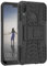 Cover per Huawei P20 Lite, Doppio Strato Silicone Antiurto Far Cadere Protezione Con Kickstand Custodia per Huawei P20 Lite (Nero)