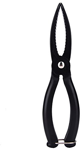 SolUptanisu Fischgreifer,Fischgreifer Kunststoff Fish Gripper Abs Leichtgewicht Edelstahl Fisch Zange Angelklaue Gangwerkzeug Fischlippenhalter Verschlussklammer Schwarz