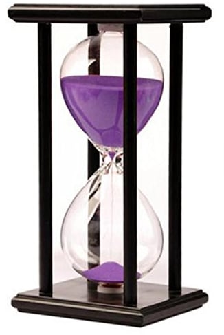 Lodunsyr 60 Minutes Sablier Minuteur Horloge de Minuterie de Sable 60 Minutes Cadre en Bois Sandglass Timer Accueil Décoration Bureau Ornement Minuterie de Cuisine Hourglass Timer Violet