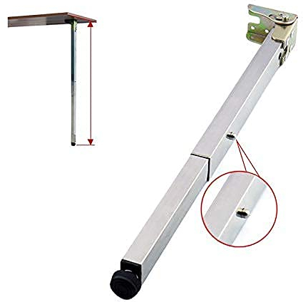 KDDEON Edelstahl DIY Möbelfüße Tischbeine,Klapp Teleskop Bar Schreibtischbeine,Push-Pull Lift Esstische Schrankbeine,50-130cm,Verstellbare Schutzbasis,mit Schrauben (80cm/31.5in)