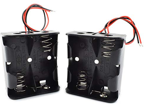 SDTC Tech 2-Pack 2X C Cell Battery Holder 3V C Size Battery Case Box with Wire Leads
